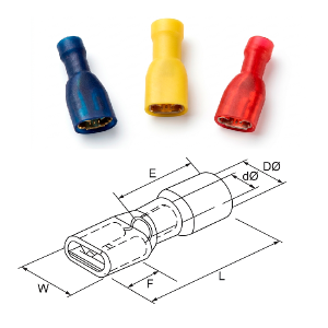 TERMINAL PRÉ ISOLADOS FEMEA 6,3MM TODO ISOLADO